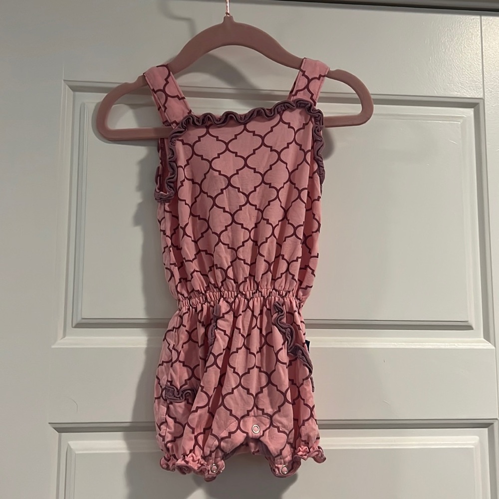 $17‎ ADD ON Kickee Pants 12-18M Bamboo Tank Romper Playsuit Ruffle Kyte